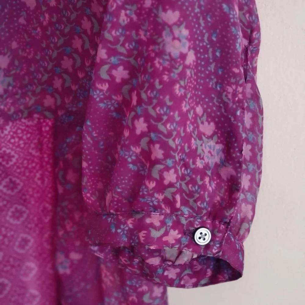 Free People Purple Gold Gossamer Wings Tunic